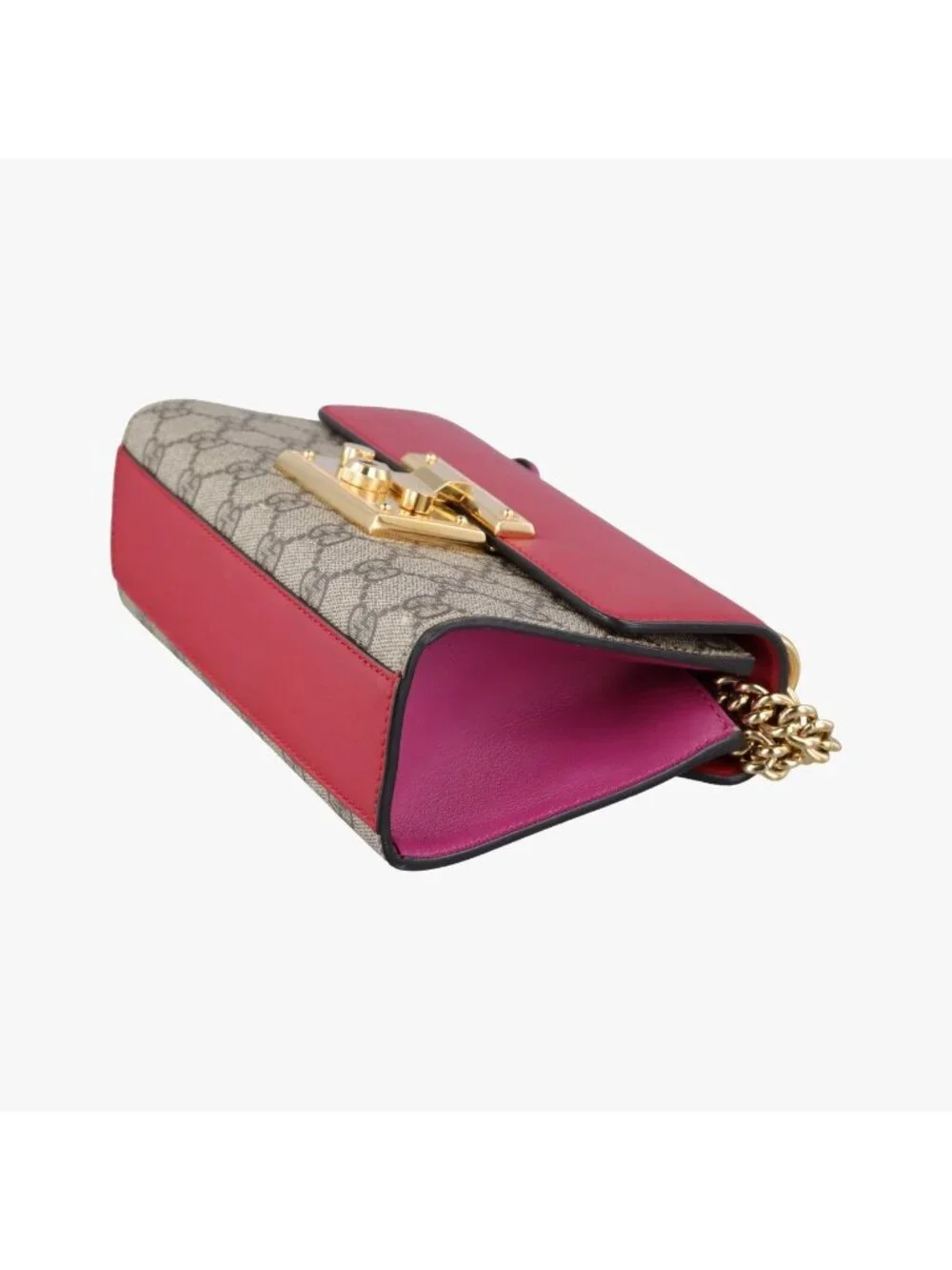 Gucci Padlock Beige Red Pink Leather Shoulder Bag